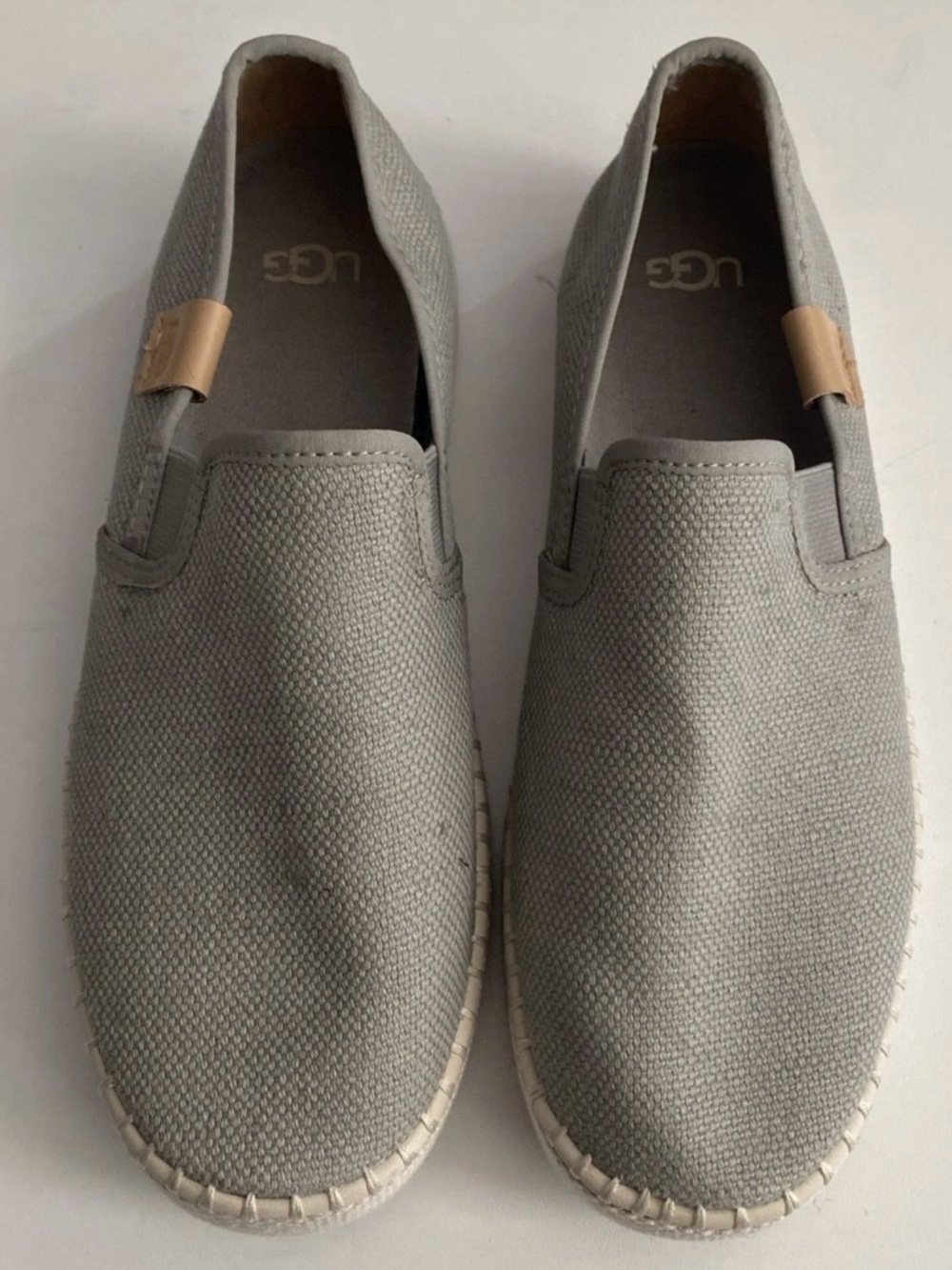 UGG Woman Light Grey Canvas Slip-On Loafers